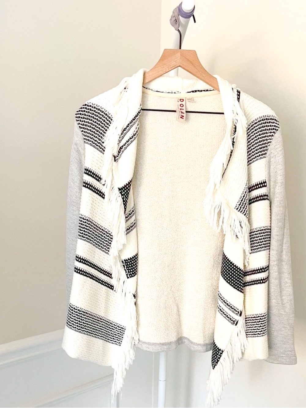 Dolan ANTHROPOLOGIE Sonia Fringe Boho Cardigan Sweater Cotton Relaxed Women’s XS